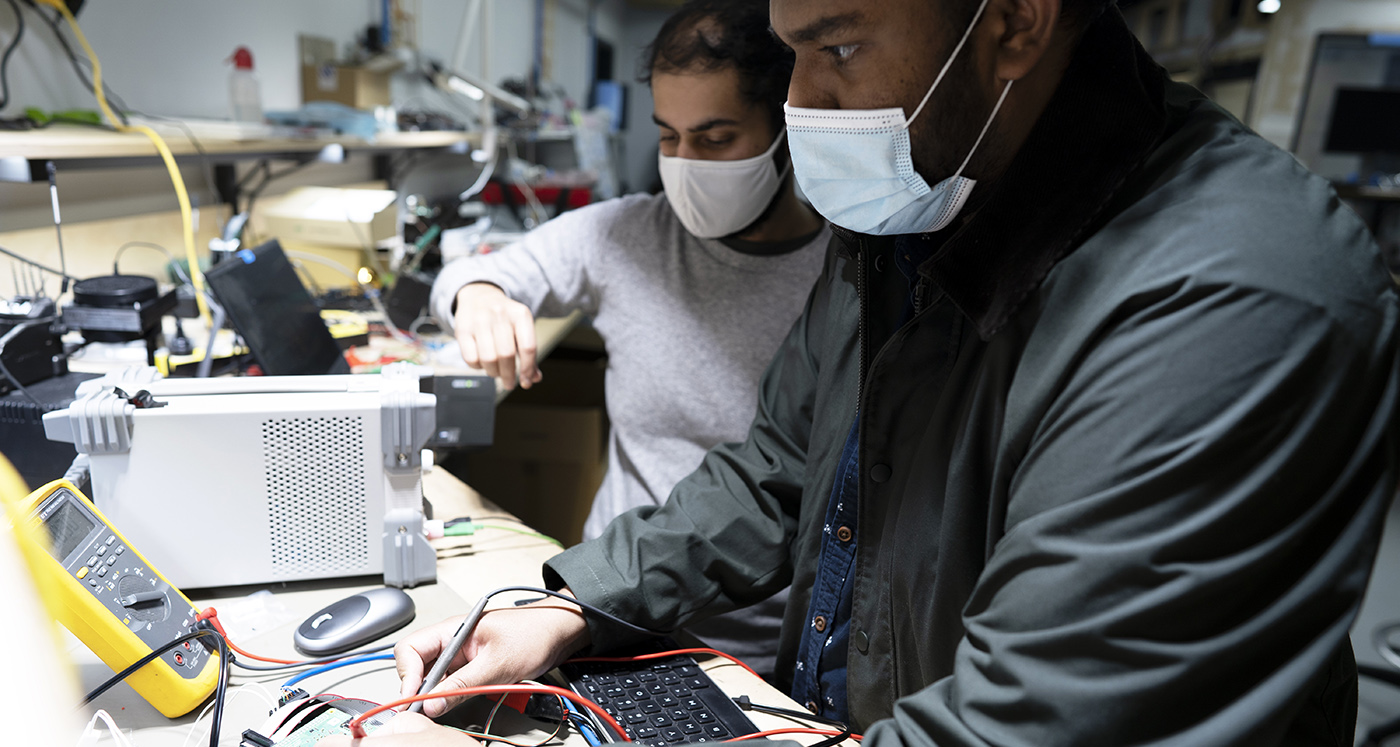 Engineers working in the Tekt production area