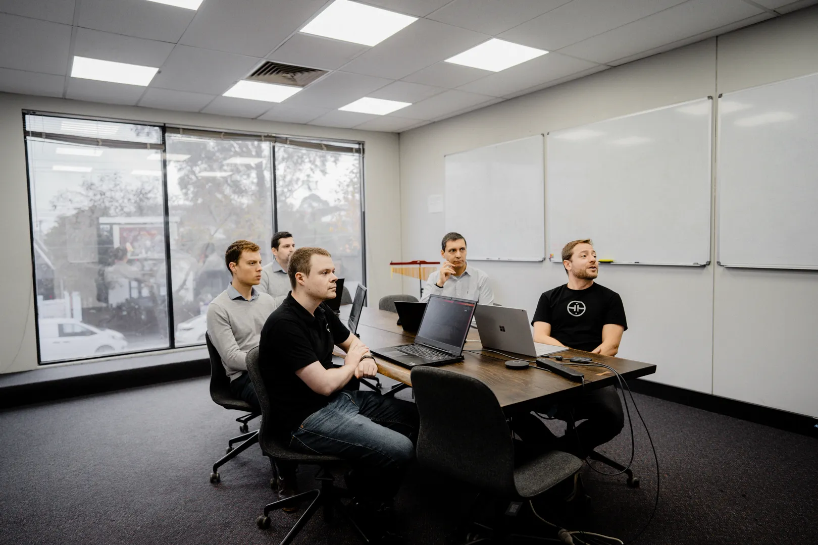 Team meeting around a conference table